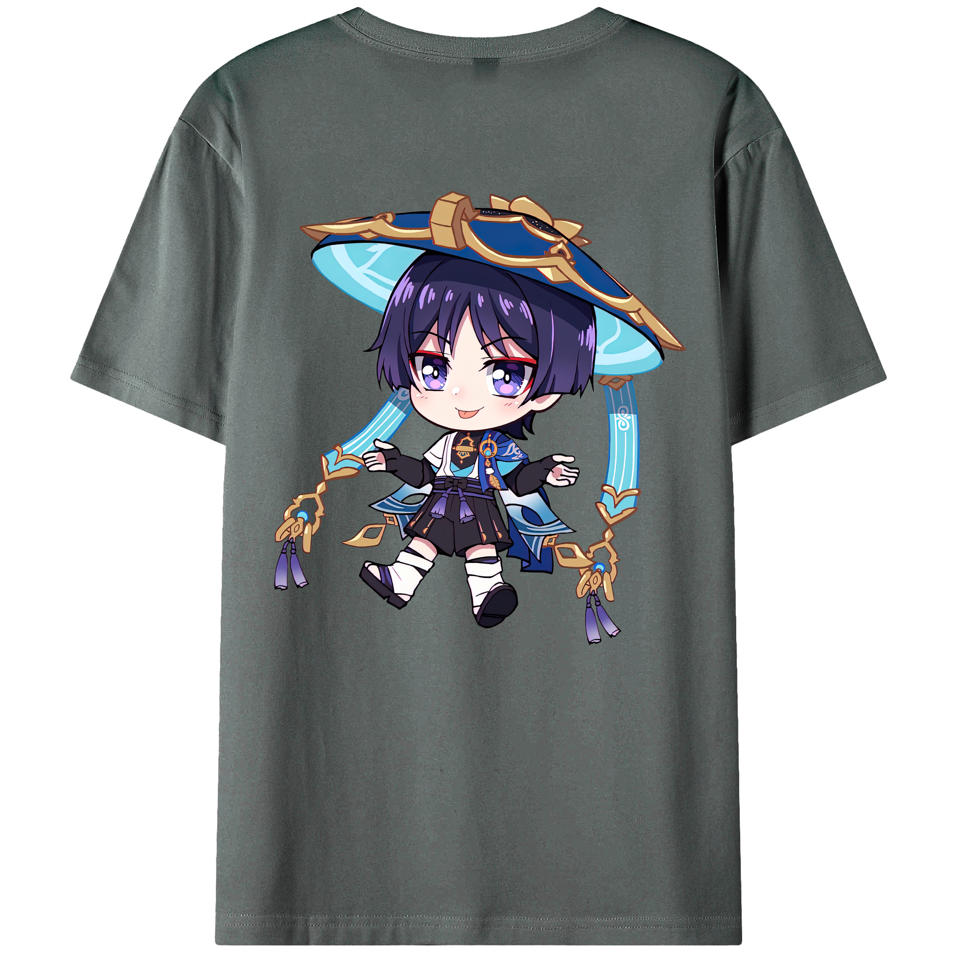 げんし神 さんペい genshin Sanpei 綿100％ メンズ半袖Tシャツ（バックプリント） 通気性
